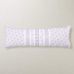 light purple snowflake & glittering heart body cushion