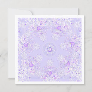 light purple snowflake & glittering heart card