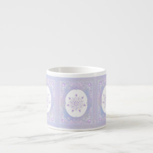 light purple snowflake & glittering heart espresso cup