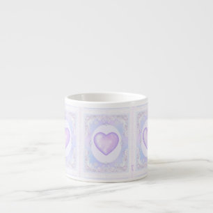 light purple snowflake & glittering heart espresso cup
