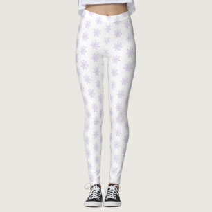 light purple snowflake & glittering heart leggings