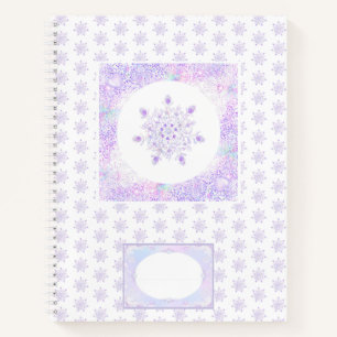 light purple snowflake & glittering heart notebook