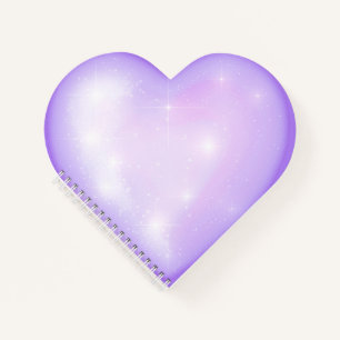 light purple snowflake & glittering heart notebook