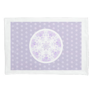 light purple snowflake & glittering heart pillowcase