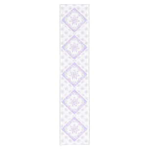 light purple snowflake & glittering heart short table runner