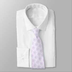 light purple snowflake & glittering heart tie
