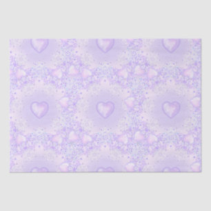 light purple snowflake & glittering heart tissue paper