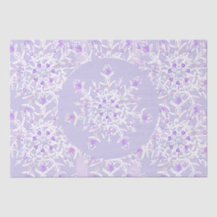 light purple snowflake & glittering heart tissue paper