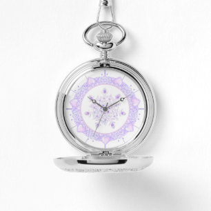 light purple snowflake & glittering heart watch