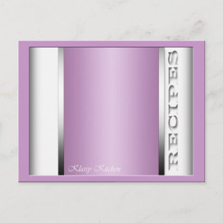 Light Purple Sophisticated Recipe Cards