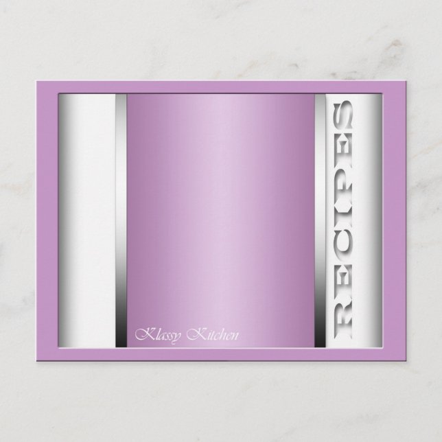 Light Purple Sophisticated Recipe Cards (Front)