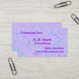 Light Purple Splatter Business Cards
