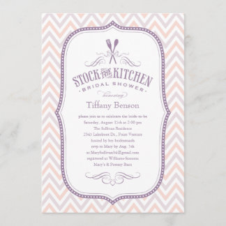 Light Purple Stripes Kitchen Shower Invitations