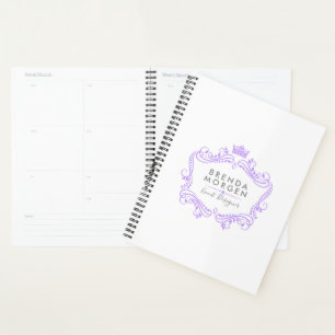Light Purple Swirls & Crown Frame Planner