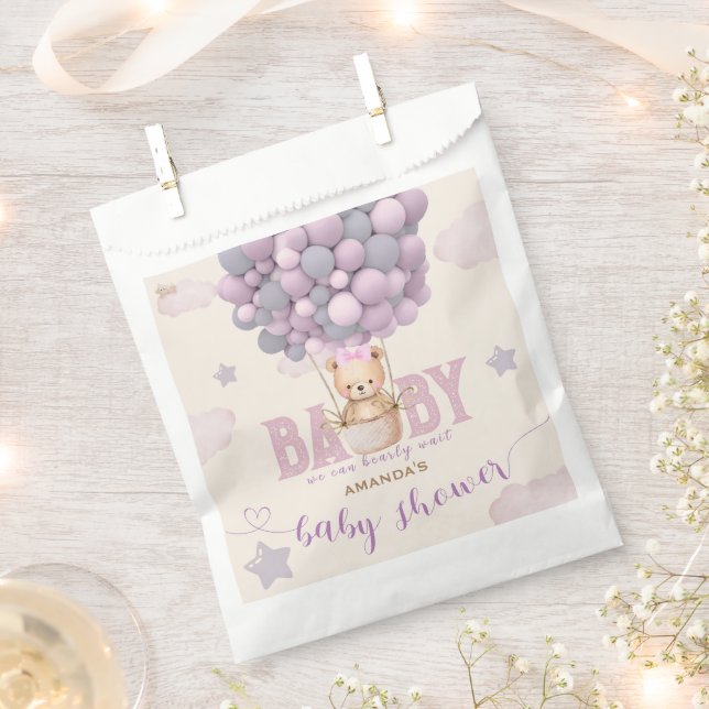 Light Purple Violet Baby Girl Shower  Favour Bags (Clipped)