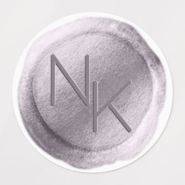 Light Purple Wax Seal Initials Wedding Monogram (Design 1)