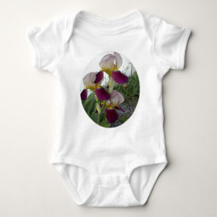 Light purple with pink irises baby bodysuit