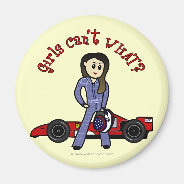 Light Race Car Driver Girl Magnet (Front)