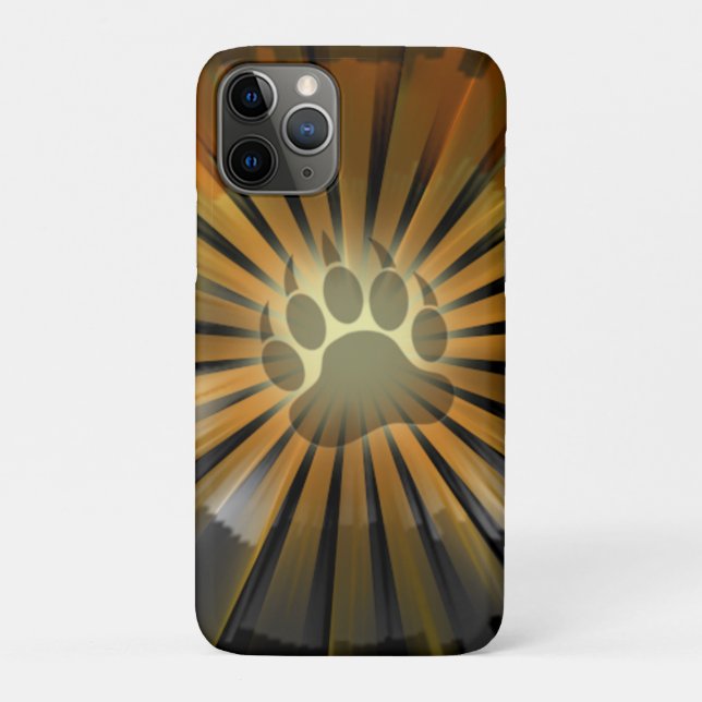 Light Rays Bear Pride Flag Bear Paw Case-Mate iPhone Case (Back)