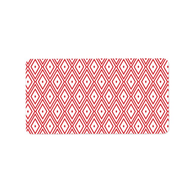 Light Red and White Diamond Pattern Label (Front)