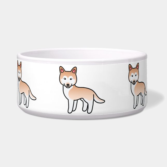 Light Red Cartoon Siberian Husky Dog (Front)
