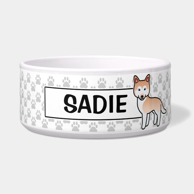 Light Red Cartoon Siberian Husky Dog (Front)