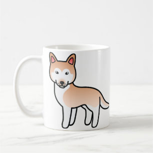 Light Red Cartoon Siberian Husky Dog Coffee Mug