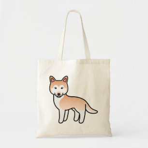 Light Red Cartoon Siberian Husky Dog Tote Bag