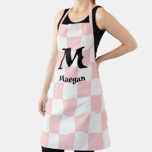 Light Red Checkered Pattern Background Apron