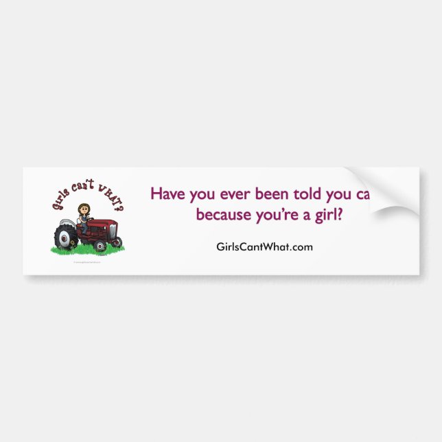 Light Red Farmer Girl Bumper Sticker (Front)