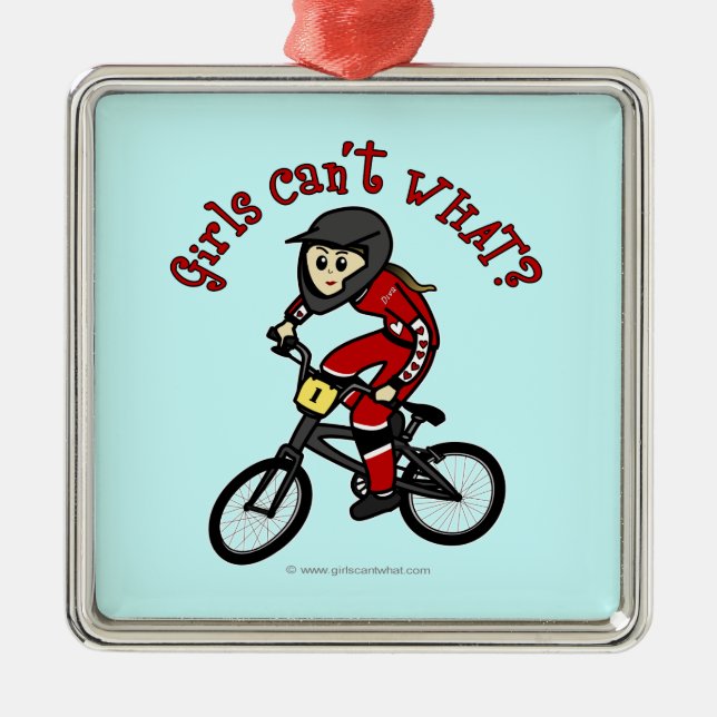 Light Red Girls BMX Metal Tree Decoration (Front)