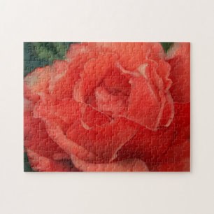 Light Red Rose Flower Art Puzzle