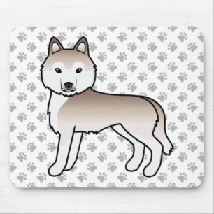 Light Red Siberian Husky Cute Cartoon Dog Mouse Pad
