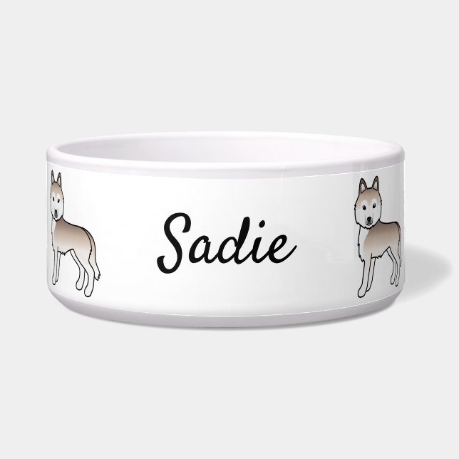 Light Red Siberian Husky Dog & Custom Name (Front)