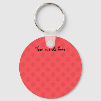 Light red snowflakes pattern key ring