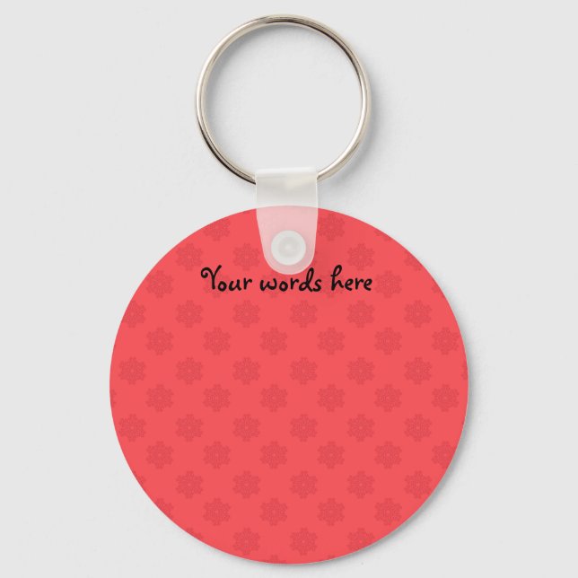Light red snowflakes pattern key ring (Front)