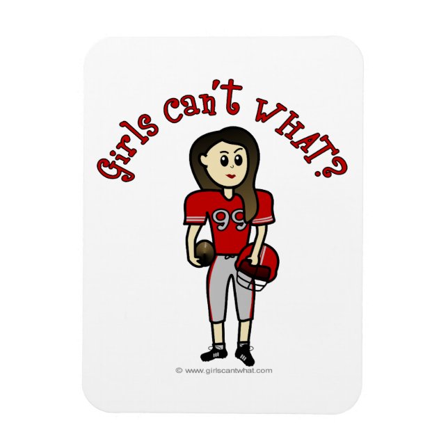 Light Red Womens Football Magnet (Vertical)