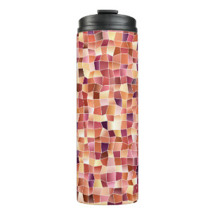 Light Red, Yellow vintage background with rectangl Thermal Tumbler