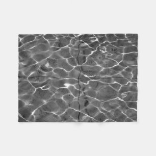 Light Reflections On Water: Black & White Fleece Blanket