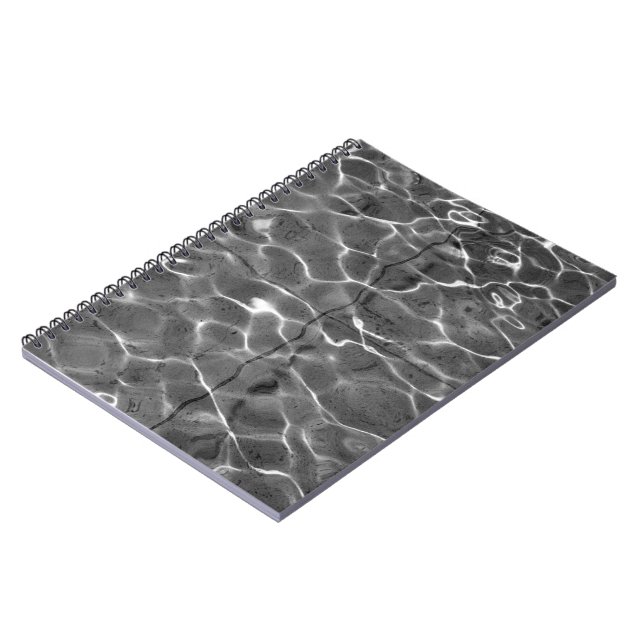 Light Reflections On Water: Black & White Notebook (Left Side)