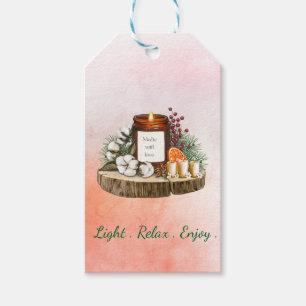 Light Relax Enjoy–Editable Candle Packaging Design Gift Tags
