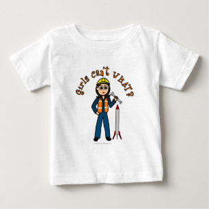 Light Rocket Scientist Girl Baby T-Shirt