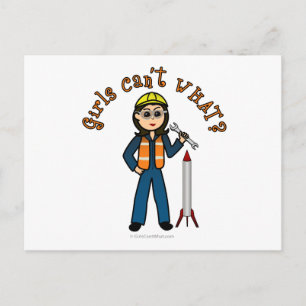Light Rocket Scientist Girl Postcard