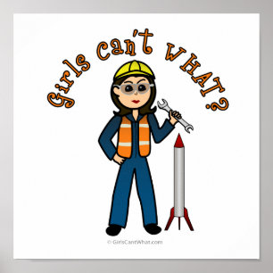Light Rocket Scientist Girl Poster