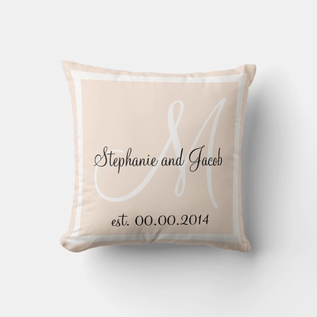 Light Rose Pink Wedding keepsake pillow (Front)