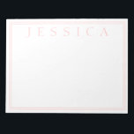 Light Rose Pink | Your Name Notepad<br><div class="desc">Light rose pink with your name.</div>