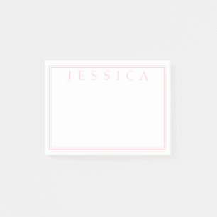 Light Rose Pink Your Name Post-it Notes