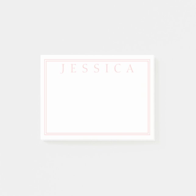 Light Rose Pink | Your Name Post-it Notes (Front)