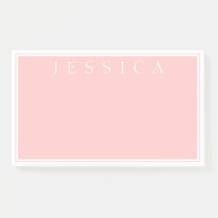 Light Rose Pink Your Name Post-it Notes
