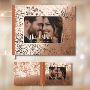 Light Rust Foil Guest Book Photo Guestbook Texture